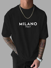 Men's Casual Letter Graphic Tee - Regular Fit Crew Neck T-Shirt