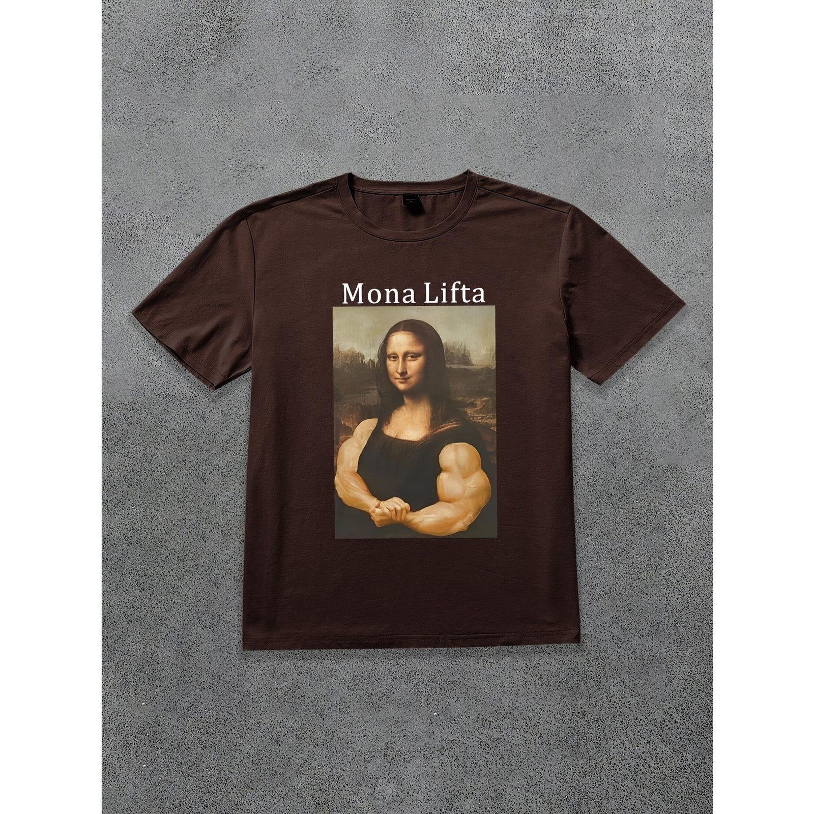 Monalift Funny Mona Lisa Fitness Workout Gym Humor Graphic Unisex Tee