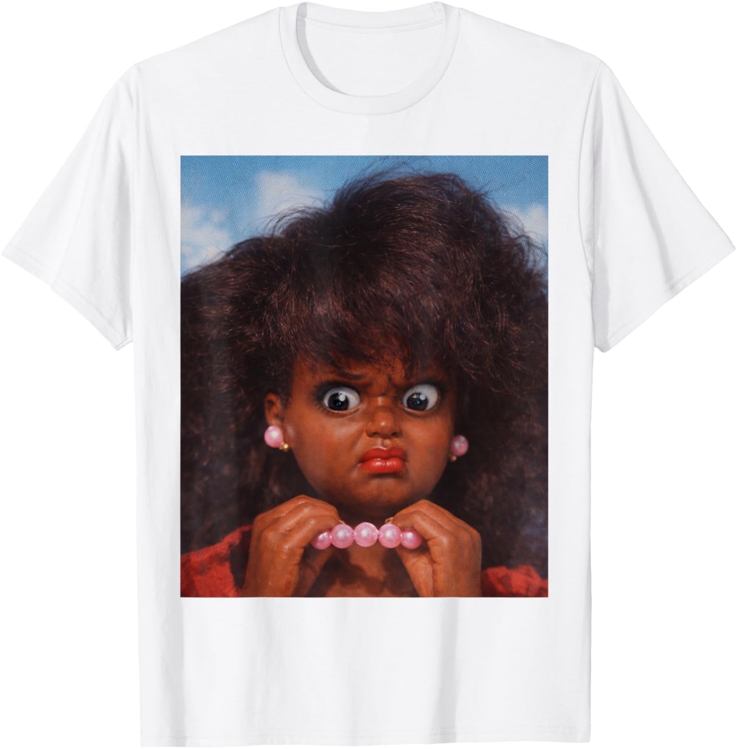 Funny Black Disgusted Doll Face Meme Viral Humor Graphic Unisex Tee