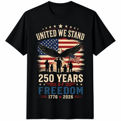America 250 Years Of Freedom Patriotic Eagle Flag 1776 2026 4th July Unisex Tee