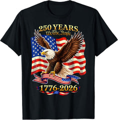 250 Years American 1776 2026 250th USA Birthday 4th of July T-Shirt