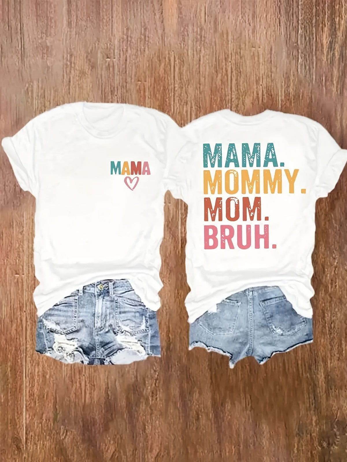 Mama Mom Mommy Bruh Mothers Day Letter Print Casual Spring Summer Unisex Tee