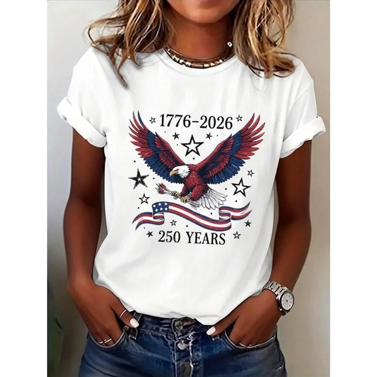 1776 2026 250 Years Freedom Patriotic 4th July Flag Vintage Gift Unisex Tee