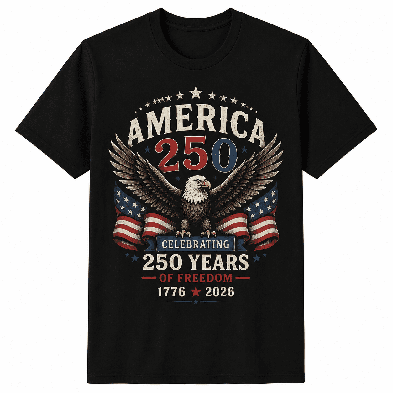 America 250 Anniversary Patriotic Eagle Flag 1776 2026 4thJuly Freedom UnisexTee