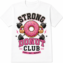 Strong Donut Club Vintage Gym Workout Funny Fitness Athletic Gift Unisex Tee