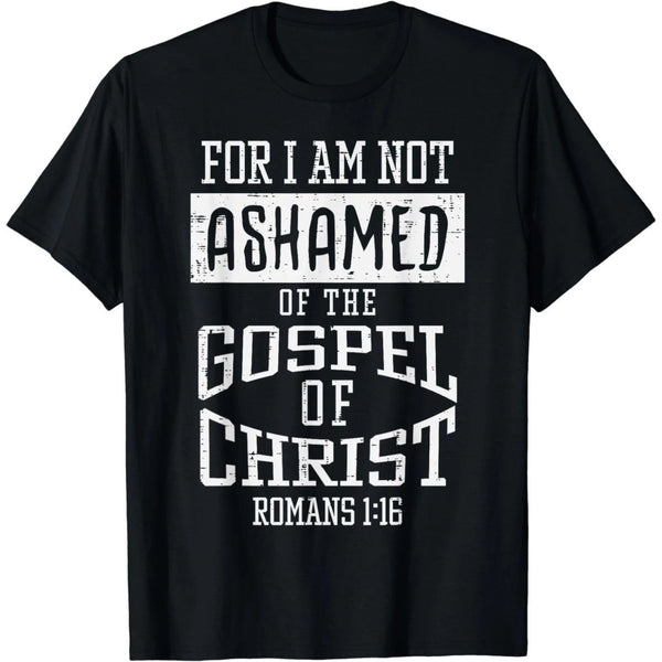 Men's Inspirational Statement Graphic T-Shirt Men's "Not Ashamed" Casual Quote Tee