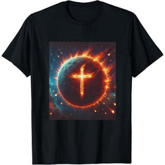 Cosmic Cross Spiritual Faith Gift Religious Christian Graphic Unisex Tee