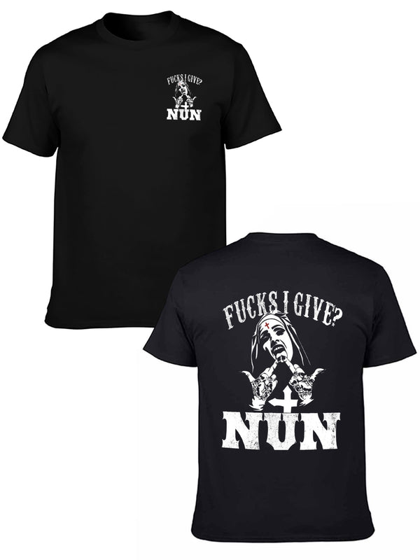 F@ck I Give Nun T-shirt - Double Sided Shirt
