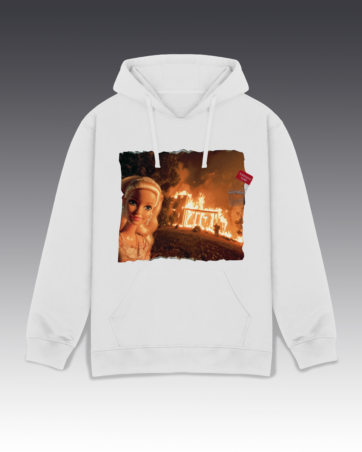 DIYANYONE Original Barbie Fire Meme Cotton Graphic Hoodie - Dark Humor Statement Apparel, Viral Internet Pop Culture Style