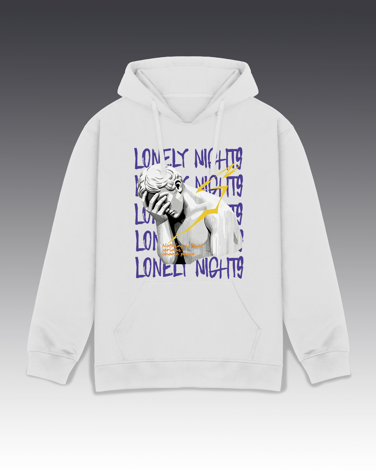 DIYANYONE DIYANYONE Original Vaporwave Hoodies: Lonely Nights Choose Peace