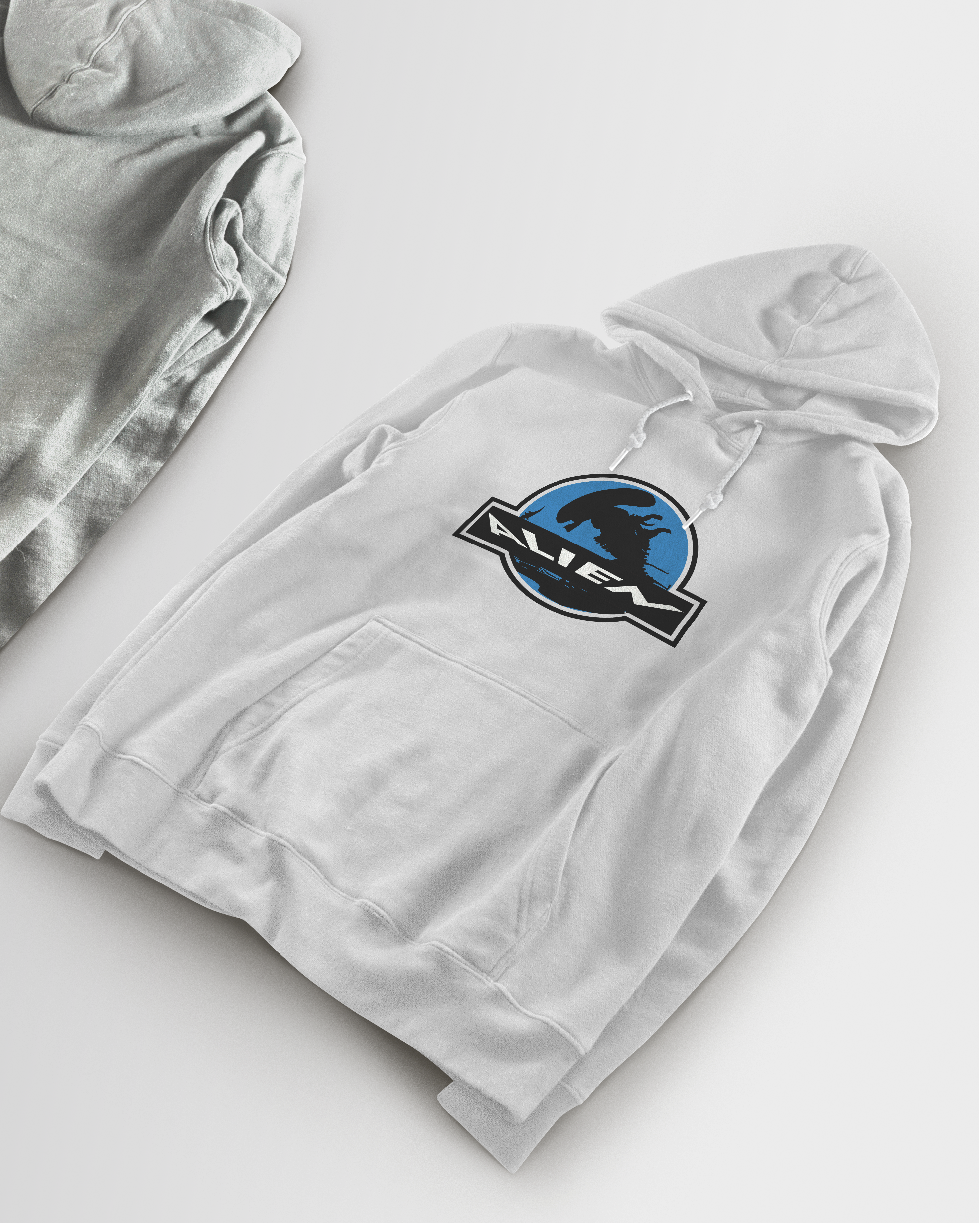 DIYANYONE Original ALIEN Sci-Fi Hoodie - Heavyweight Cotton Blend Pullover, Retro Horror Movie Graphic Hoodies