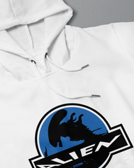 DIYANYONE Original ALIEN Sci-Fi Hoodie - Heavyweight Cotton Blend Pullover, Retro Horror Movie Graphic Hoodies