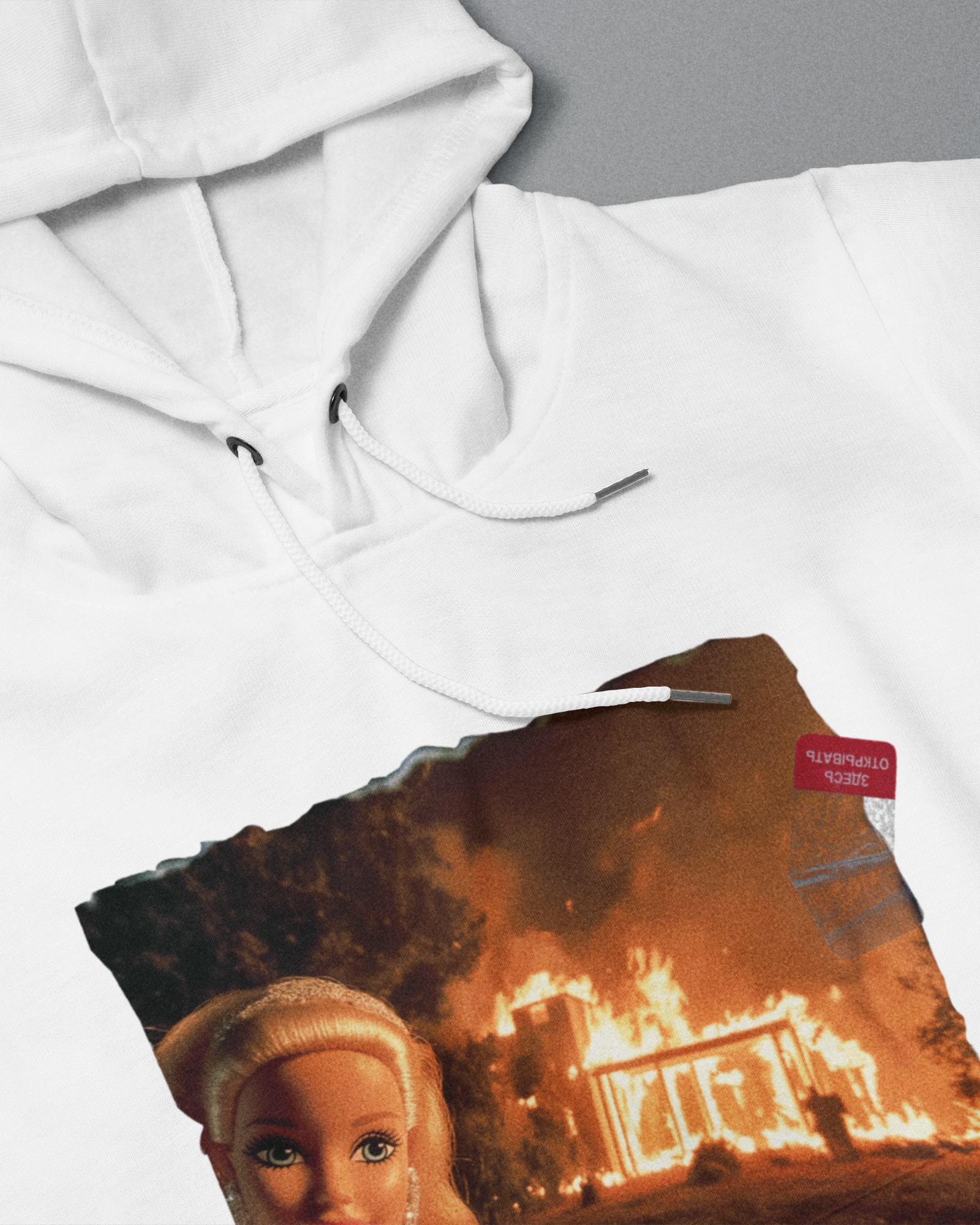 DIYANYONE Original Barbie Fire Meme Cotton Graphic Hoodie - Dark Humor Statement Apparel, Viral Internet Pop Culture Style