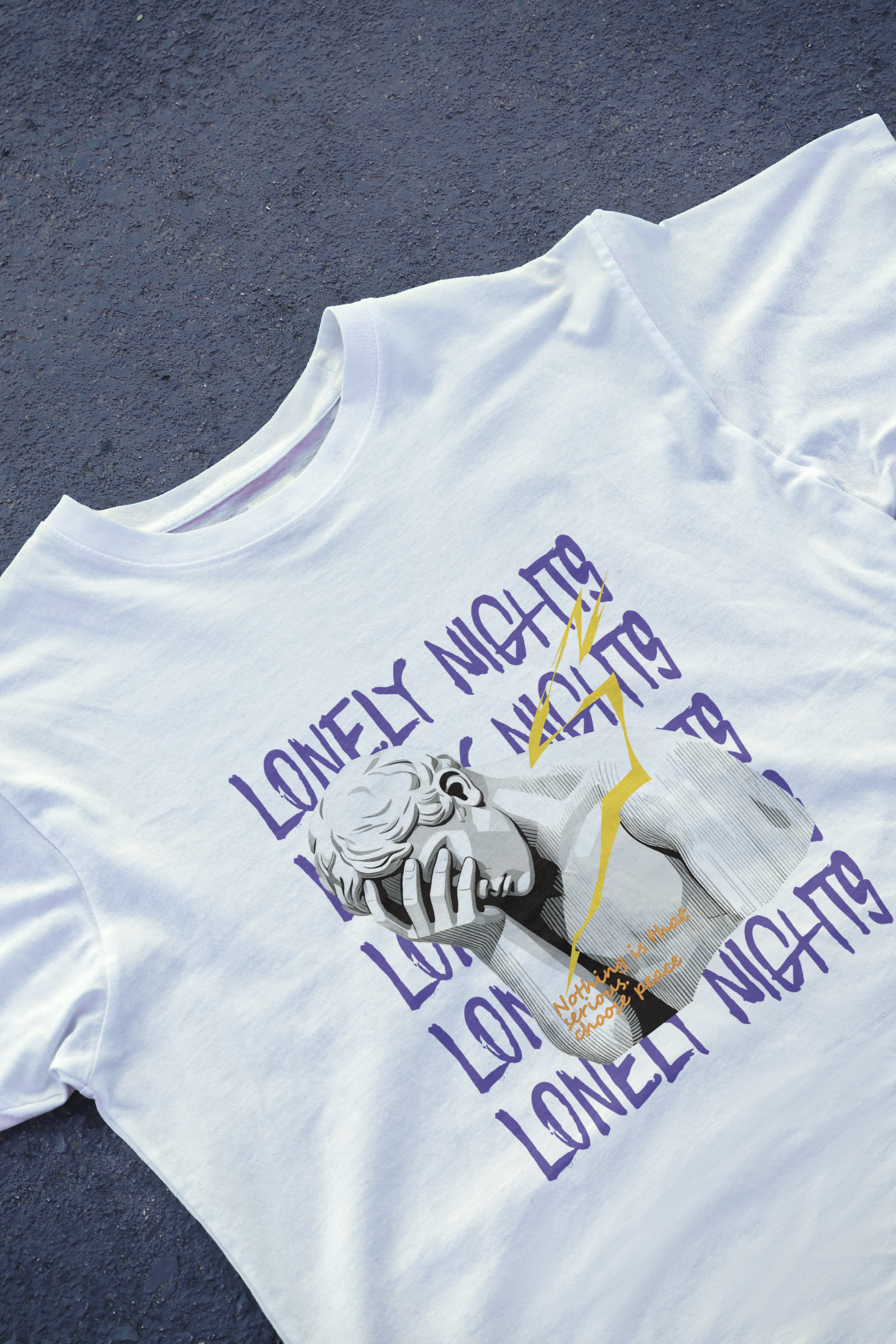 DIYANYONE Original Vaporwave Tee: Lonely Nights Choose Peace