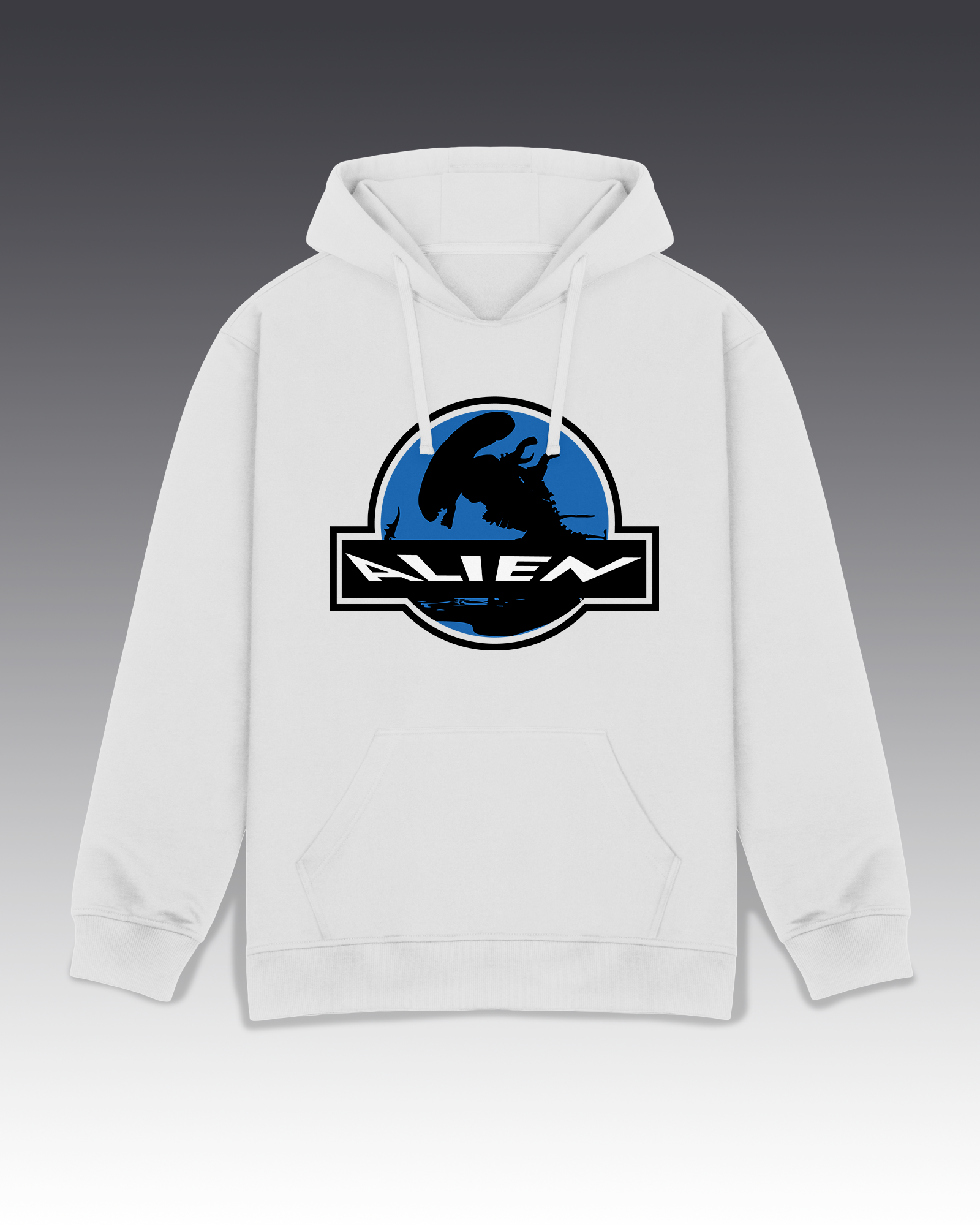 DIYANYONE Original ALIEN Sci-Fi Hoodie - Heavyweight Cotton Blend Pullover, Retro Horror Movie Graphic Hoodies