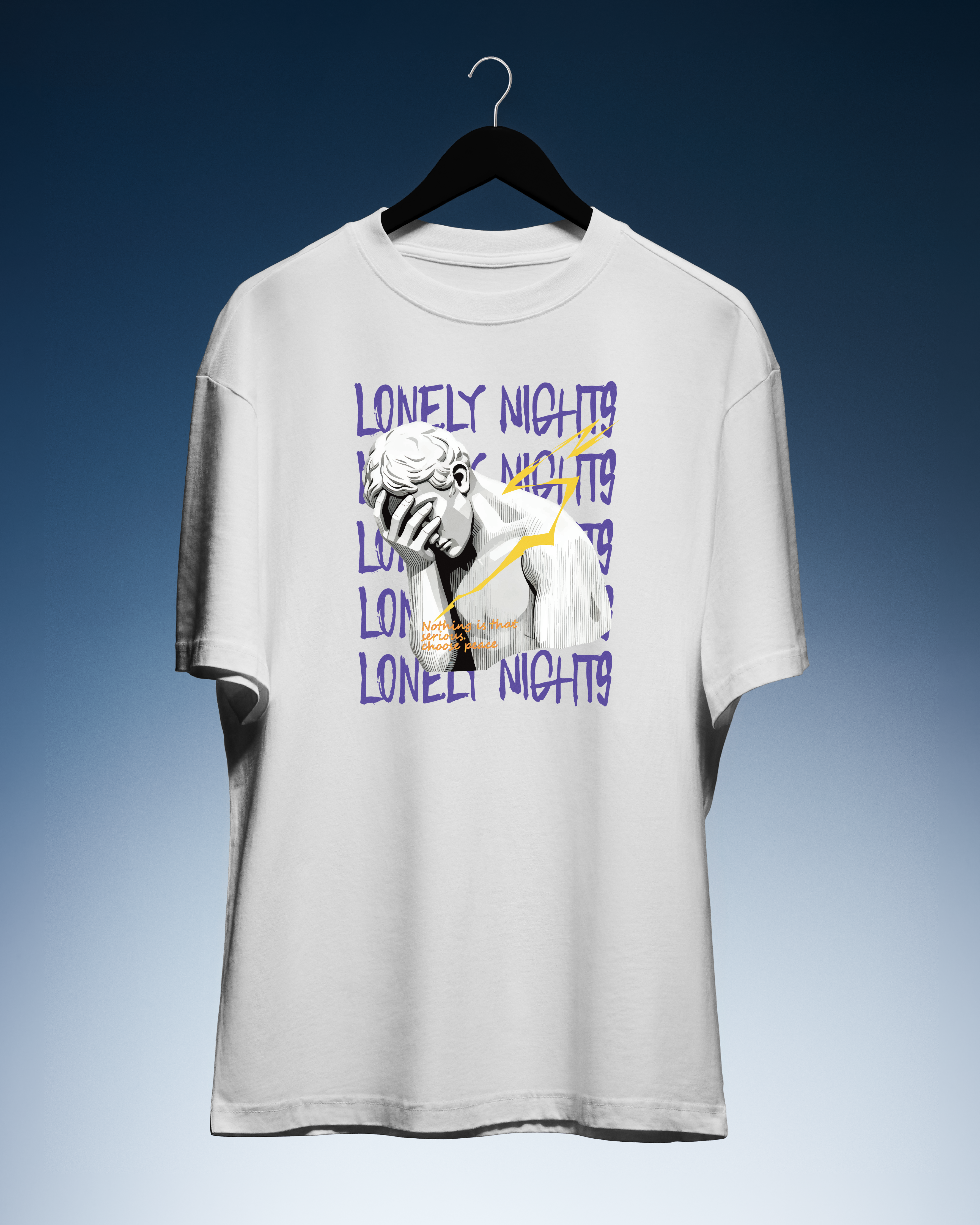 DIYANYONE Original Vaporwave Tee: Lonely Nights Choose Peace