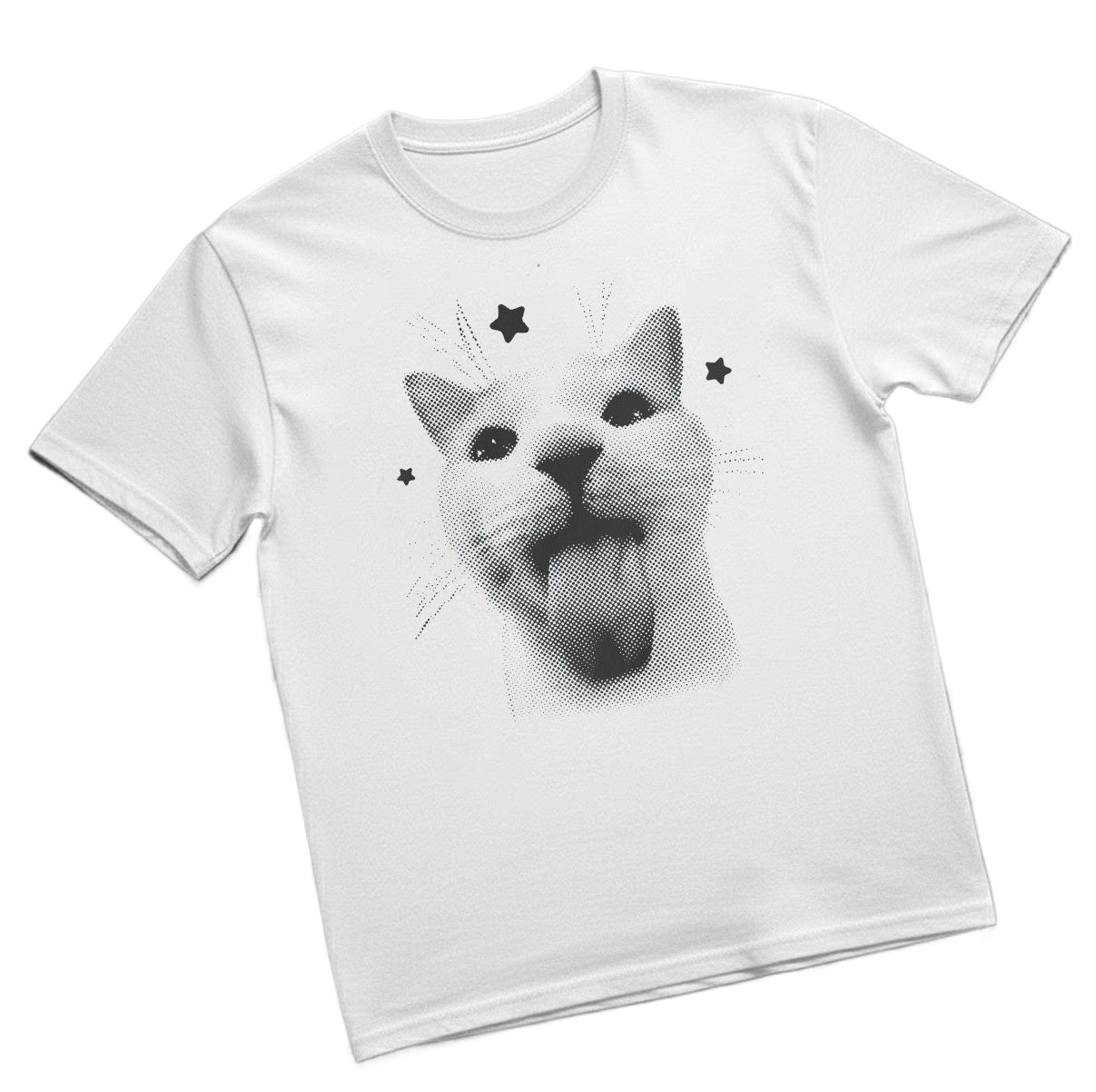 Funny Y2k Cat T-Shirt, Kitten Meme Tee