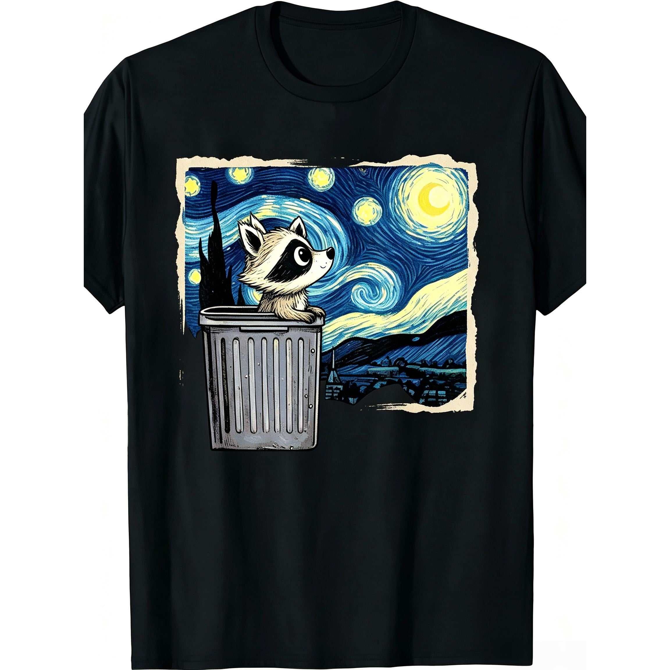 Cute Raccoon Starry Sky Panda T-Shirt