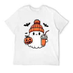 Halloween Baby Ghost Beanie Hat Iced Coffee T-Shirt