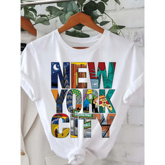 New York City Orienteering T-Shirt NYC Skyline Geometric Map Graphic Tee Bronx Queens Staten Island Subway Style Casual Summer Unisex Top Soft Cotton Crew Neck