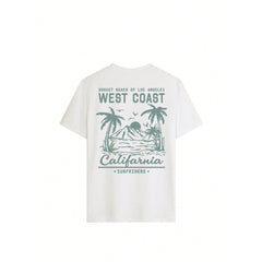 Women's New Summer Casual Round Neck Short Sleeve-Shirt, Simple Versatile Tree Print, Suitable Daily Wear. Tee,