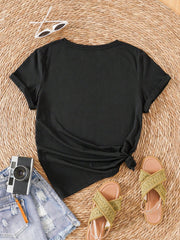 INAWLY Cartoon & Slogan Graphic Tee I've Got Your Back Graphic Tees Women Tops