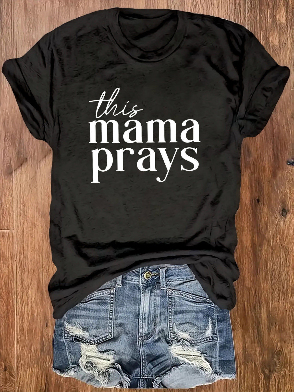 This Mama Prays T-Shirt Christian Mom Prayer Tee For Women