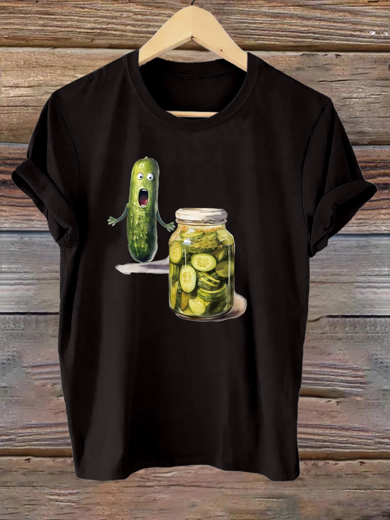 100%Cotton Funny T shirt Graphic Print T-shirt, Short Sleeve Crew Neck Casual Top for Summer & Spring, Women's Clothing