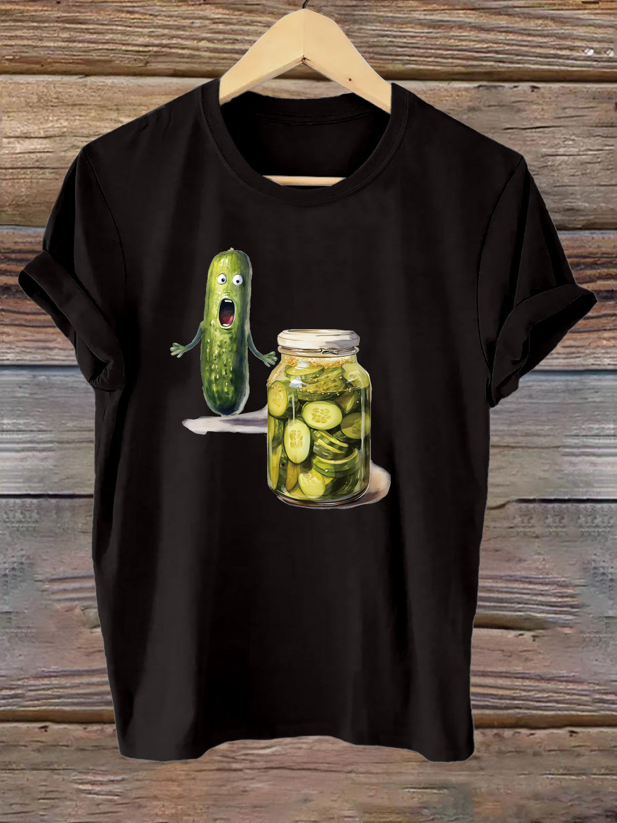 100%Cotton Funny T shirt Graphic Print T-shirt, Short Sleeve Crew Neck Casual Top for Summer & Spring, Women's Clothing