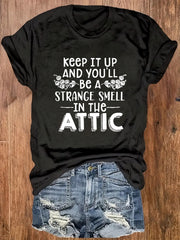 Women's Vintage Humor Graphic Tee, Funny Sarcastic Quote Print T-Shirt, Soft Crew Neck Casual Short Sleeve Top, Everyday Fashion Gift
