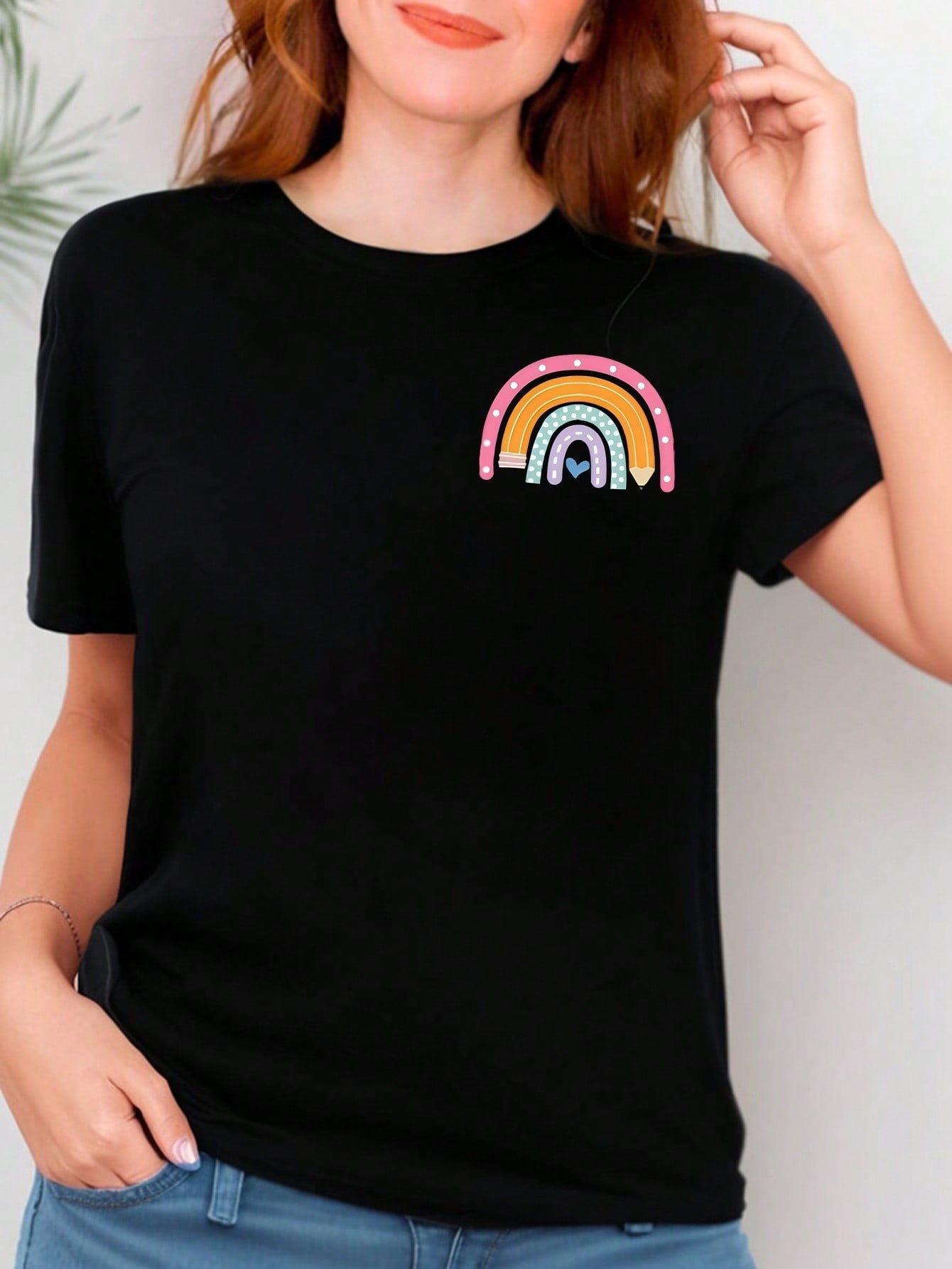 Casual Versatile Letter Print Beach T-Shirt, Suitable For Spring And Summer, Comfortable And Elastic，Double-sided print
