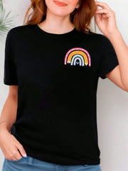 Casual Versatile Letter Print Beach T-Shirt, Suitable For Spring And Summer, Comfortable And Elastic，Double-sided print