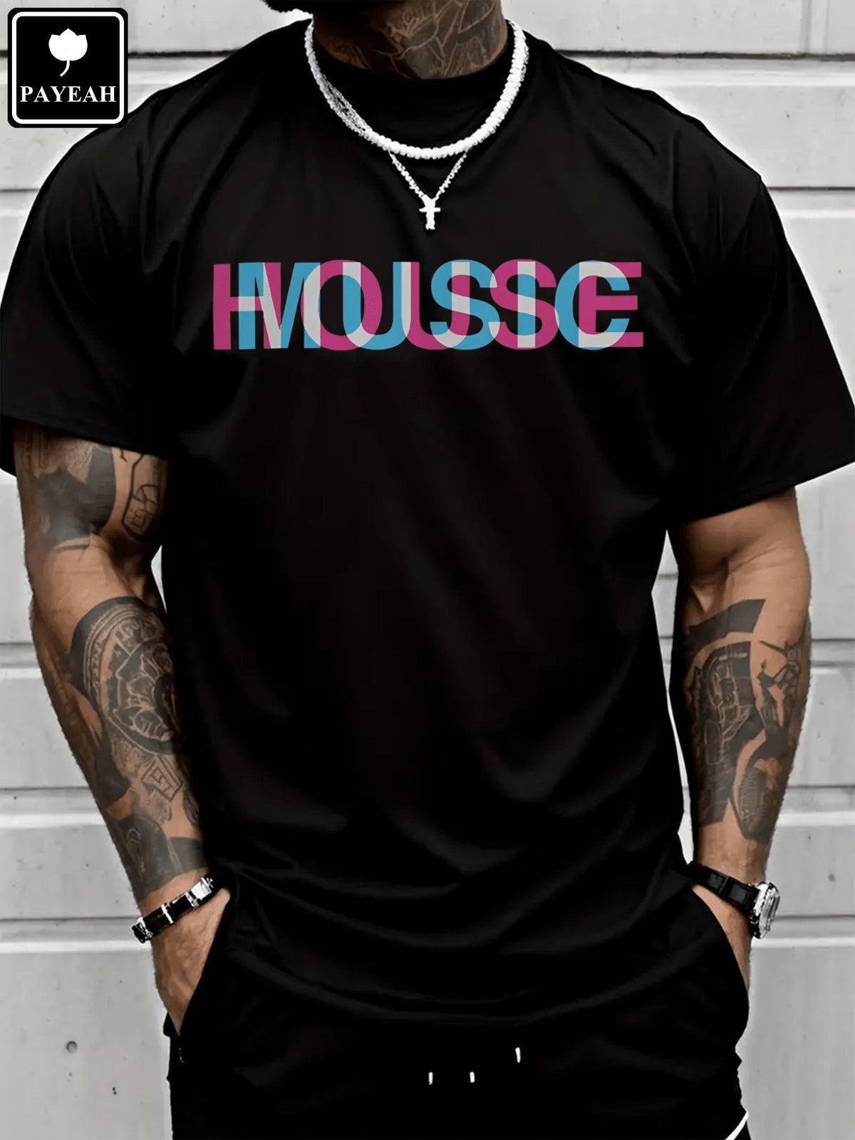 PAYEAH House Music Glitch Optical Illusion - 100% Heavy Cotton Tshirt