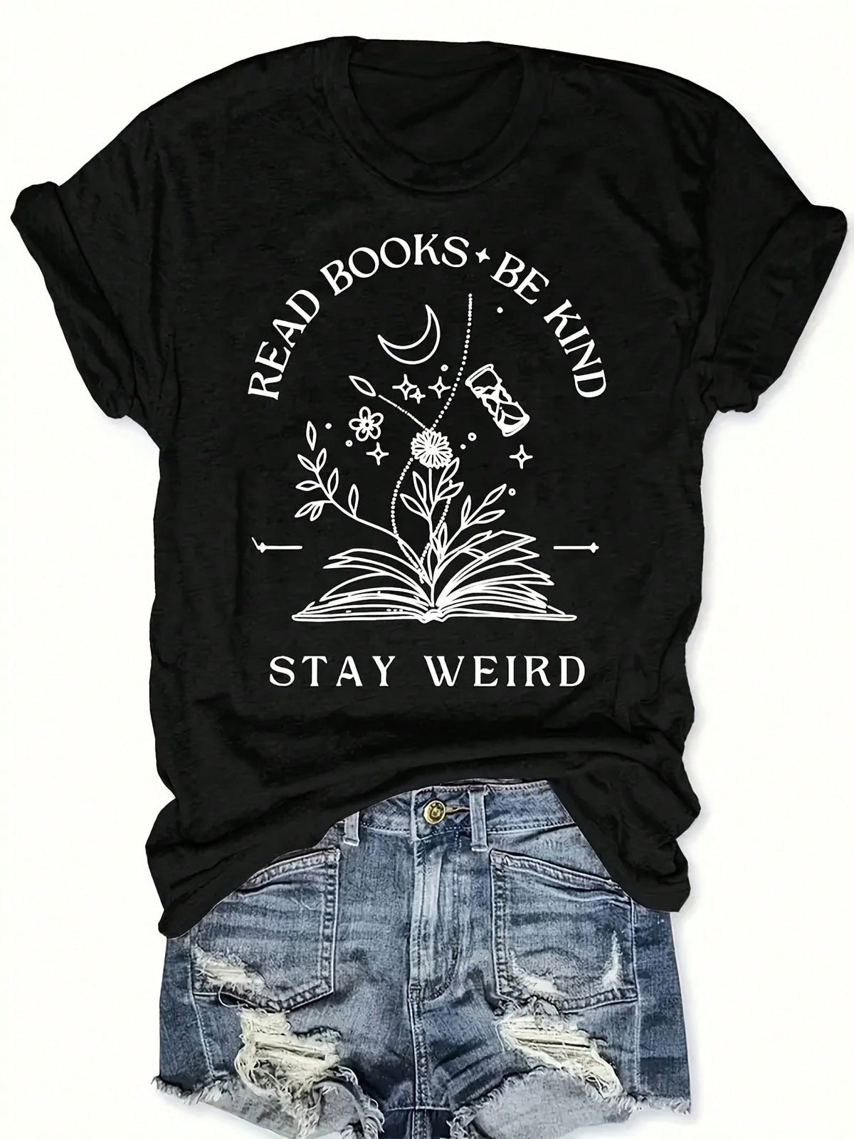 Book Lover Shirt For Women Read Books Be Kind Stay Weird T-Shirt Funny Teacher Shirt