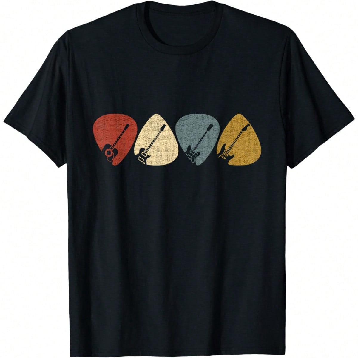 Men's Funny T-Shirt Graphic T-Shirt For Men Guitar Pick T-Shirt Soft Fabric