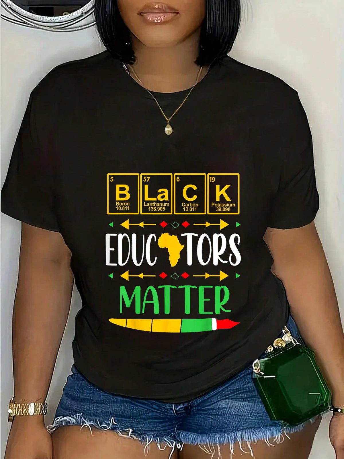 100% Cotton Black Educators Matter History Month American Teacher T-Shirt
