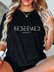 100% Cotton Ephesians 1 7 Christian Bible Verse Redemption Redeemed T-Shirt
