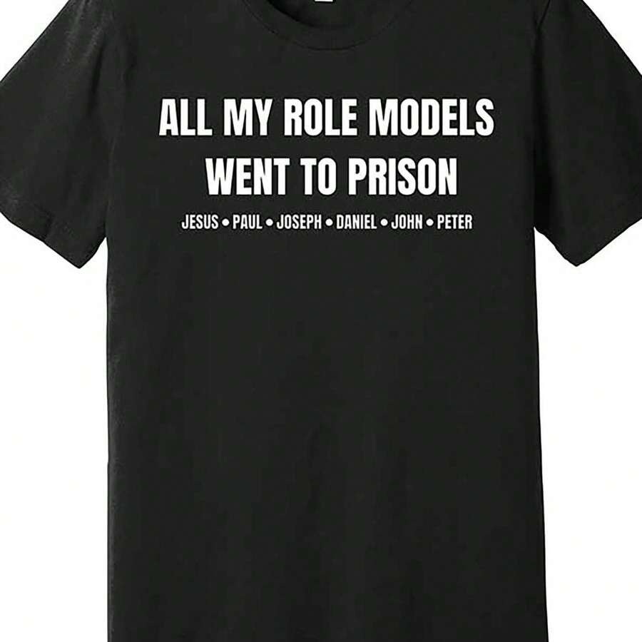 Men's Funny Role Model Slogan Graphic T-Shirt Casual Short Sleeve Tee Men's Humorous Quote Printed T-Shirt Novelty Casual Everyday Wear Top
