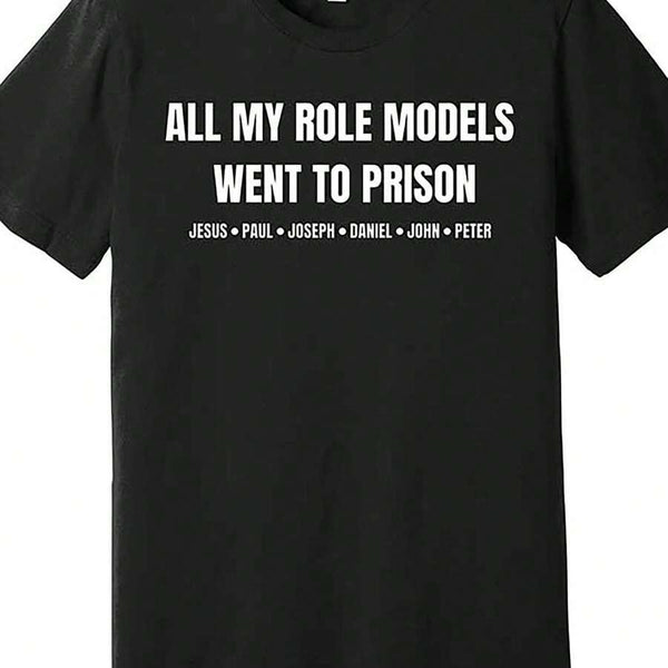 Men's Funny Role Model Slogan Graphic T-Shirt Casual Short Sleeve Tee Men's Humorous Quote Printed T-Shirt Novelty Casual Everyday Wear Top