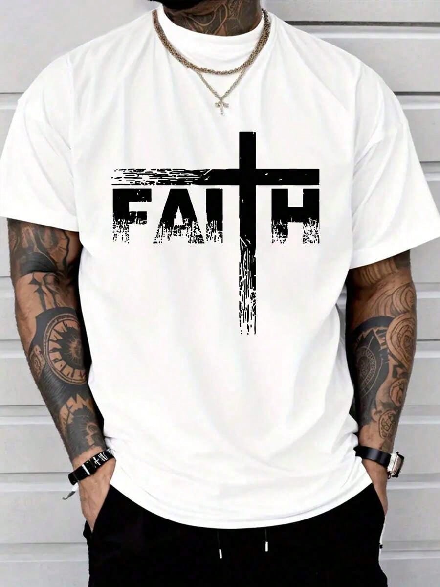 Christian Shirts-Faith & Cross Christian T-Shirts -Faith T-Shirt 100% Cotton