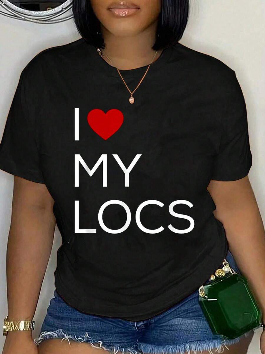 Men's I Love My Locs Natural Hair Graphic T-Shirt, Casual Oversized Tee