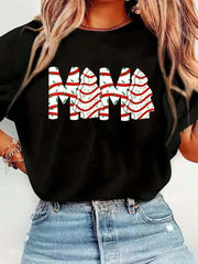 Christmas Tree Cake Mama Xmas Mom Family Matching Womens T-Shirt