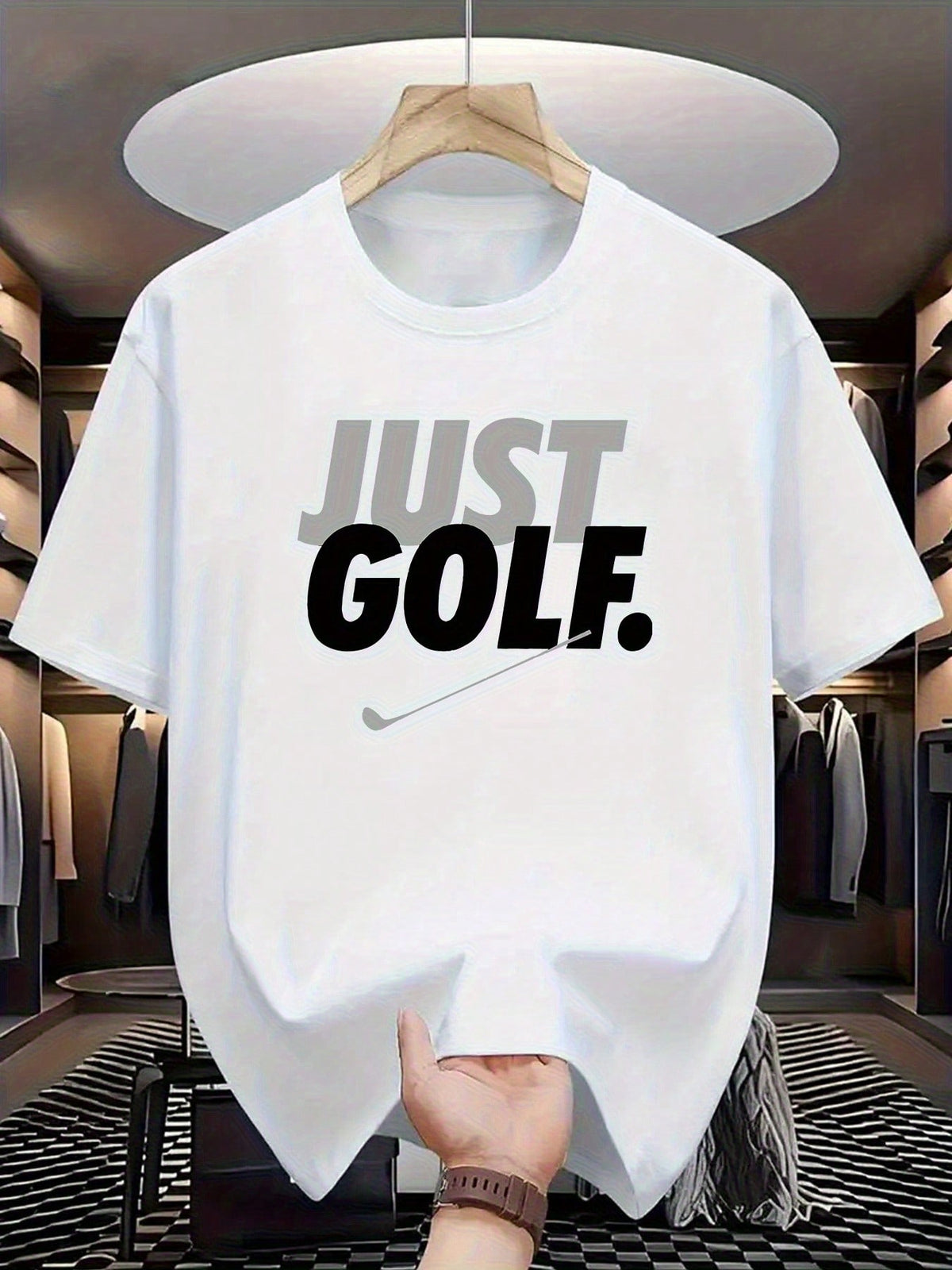 Golf Graphic T-Shirt - Summer Casual Tee With Bold "JUST GOLF" Print funny shirt graphic tee
