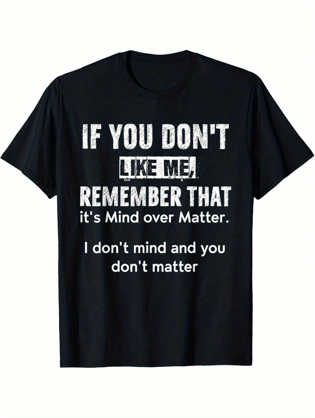 High Elasticity Cotton Men's "Mind Over Matter" Graphic T-Shirt | Loose Fit Short Sleeve Round Neck For Casual & Sports