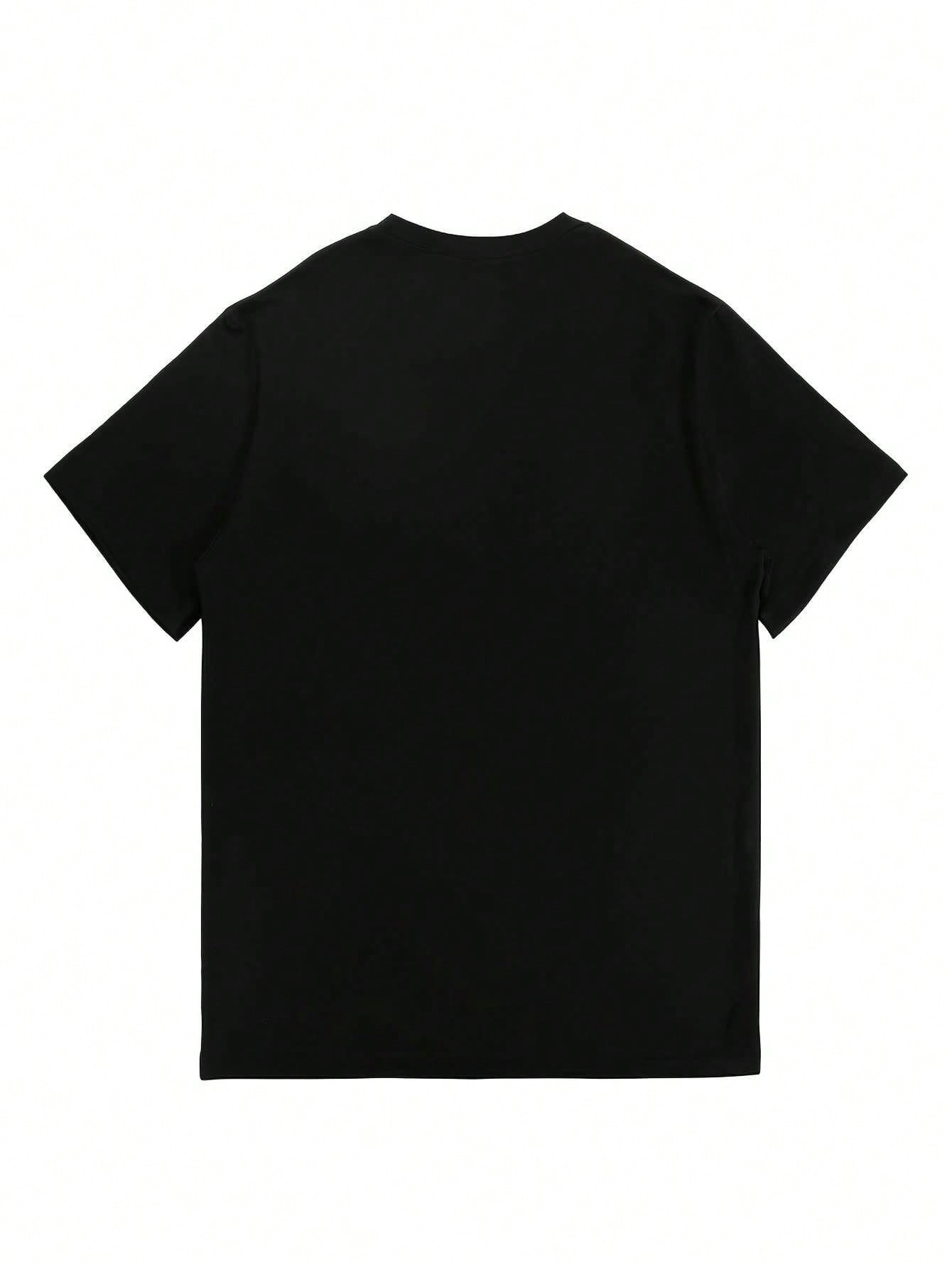 Men’s Casual T-Shirt – Minimalist Fish Hook Art Design