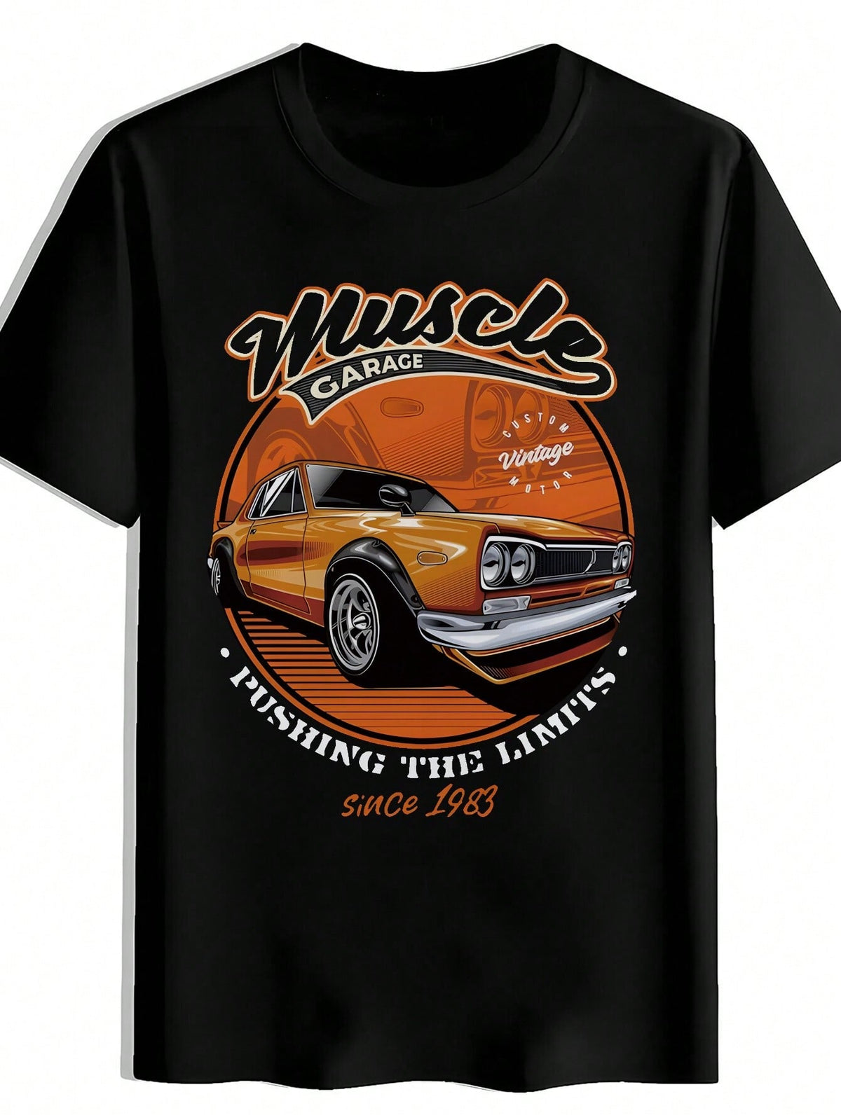 Men’s Vintage 70s–80s Muscle Car Graphic T-Shirt – Retro Garage Design