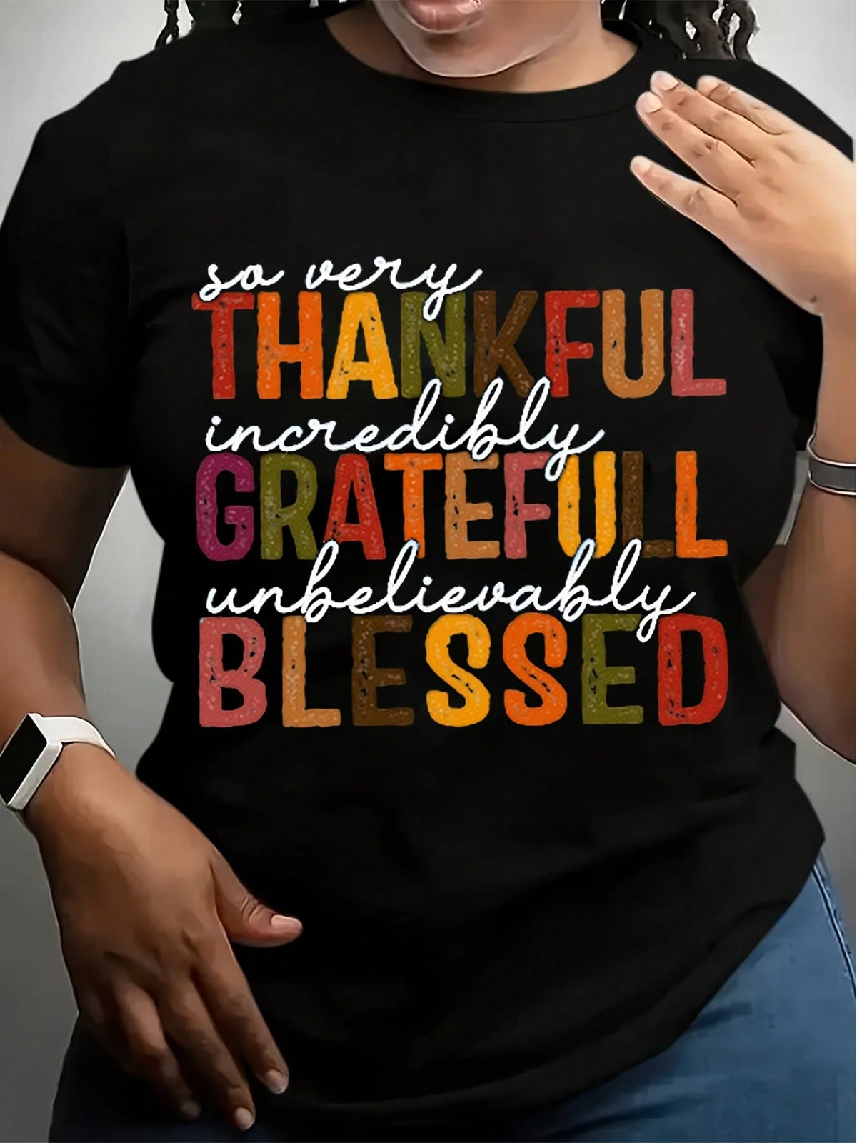 Thankful Grateful Graphic T-Shirt – Inspirational Quote Design