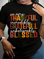 Thankful Grateful Graphic T-Shirt – Inspirational Quote Design