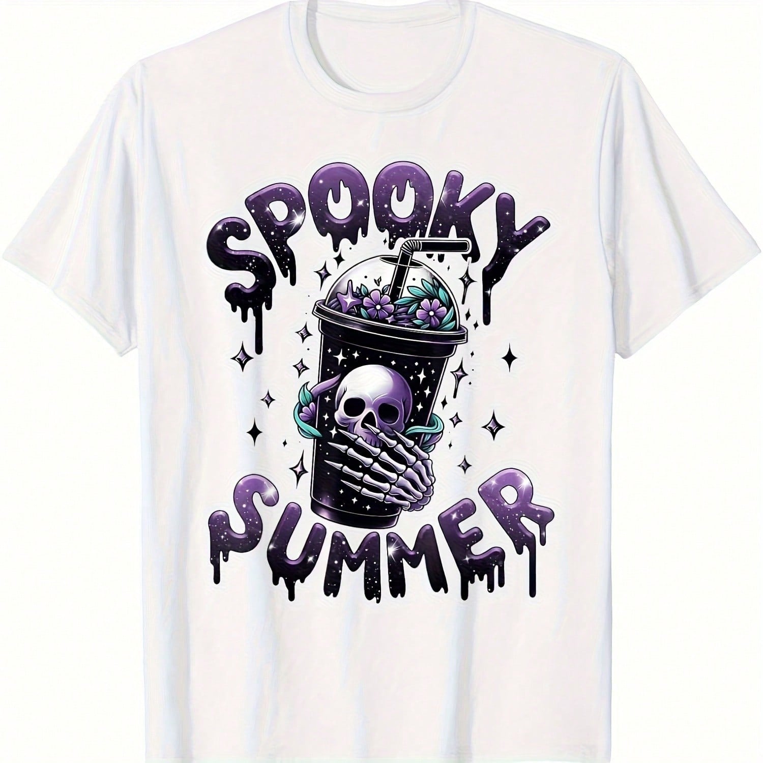 Spooky Summer Funny Meme Skeleton Coffee Funny Summerween T-Shirt