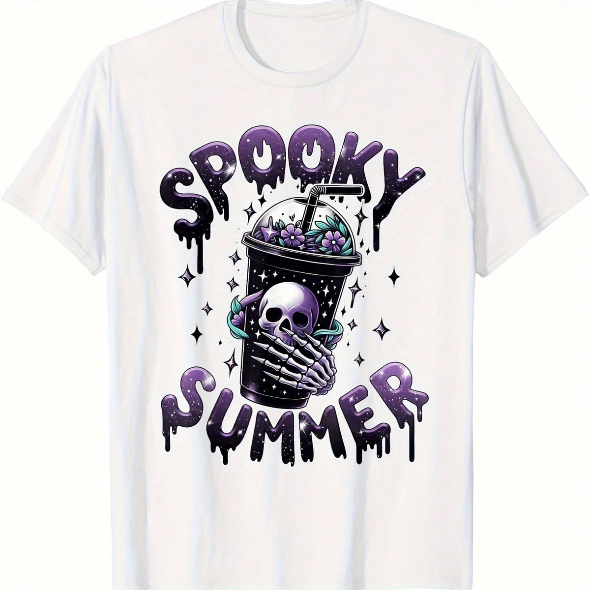 Spooky Summer Funny Meme Skeleton Coffee Funny Summerween T-Shirt